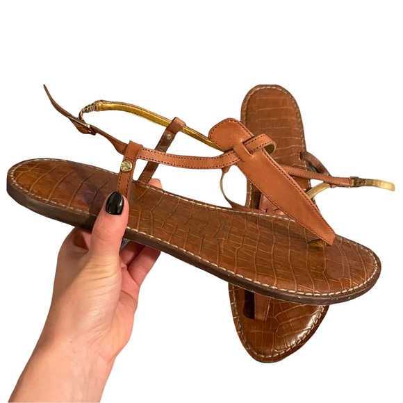 Sam Edelman Shoes - Sam Edelman T-Strap Flat Thong Sandals Brown Size 11